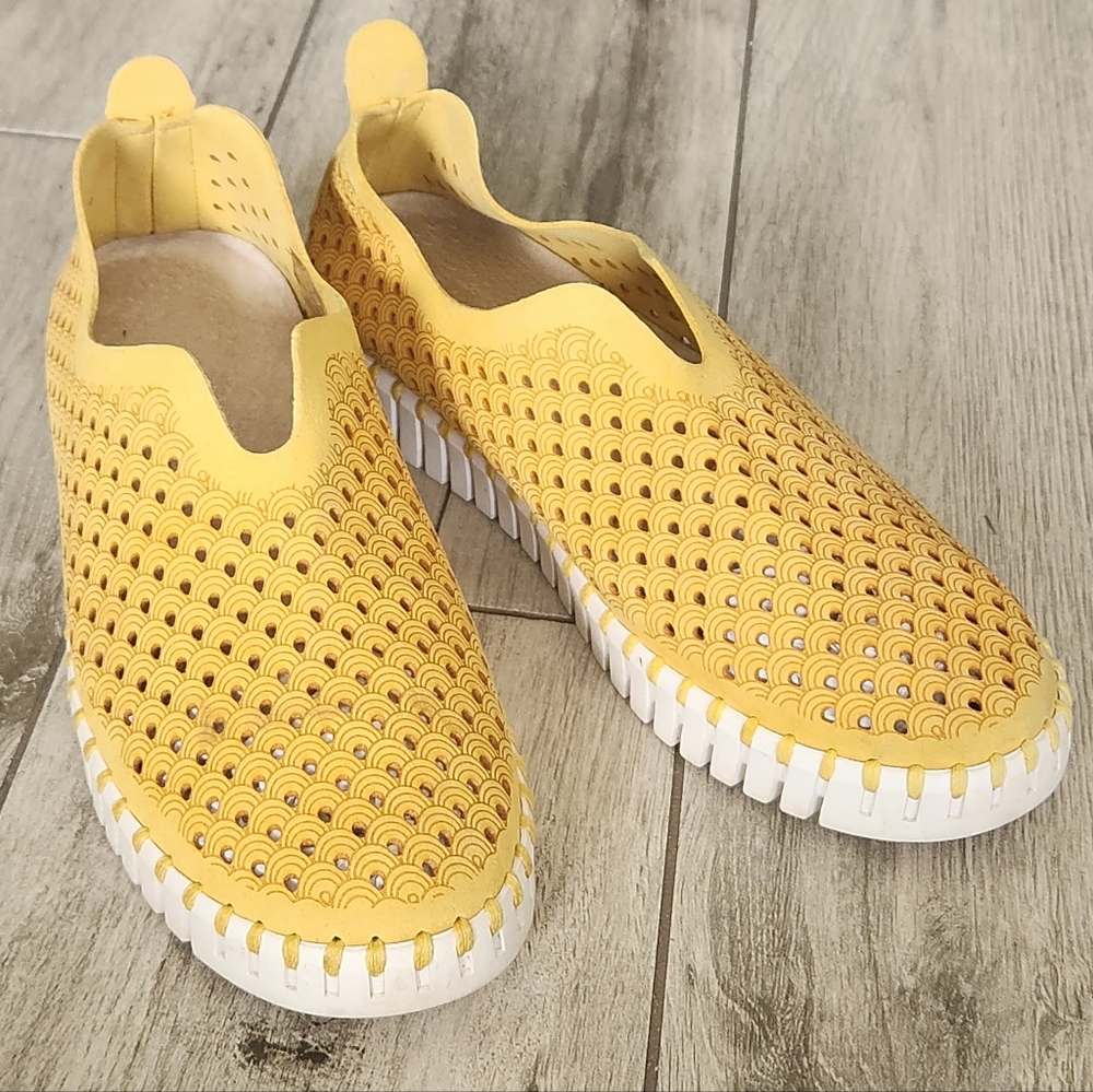 Ilse Jacobsen Tulip Shoes Golden Rod Yellow Comfort Breathable Sneaker 38 7.5/8